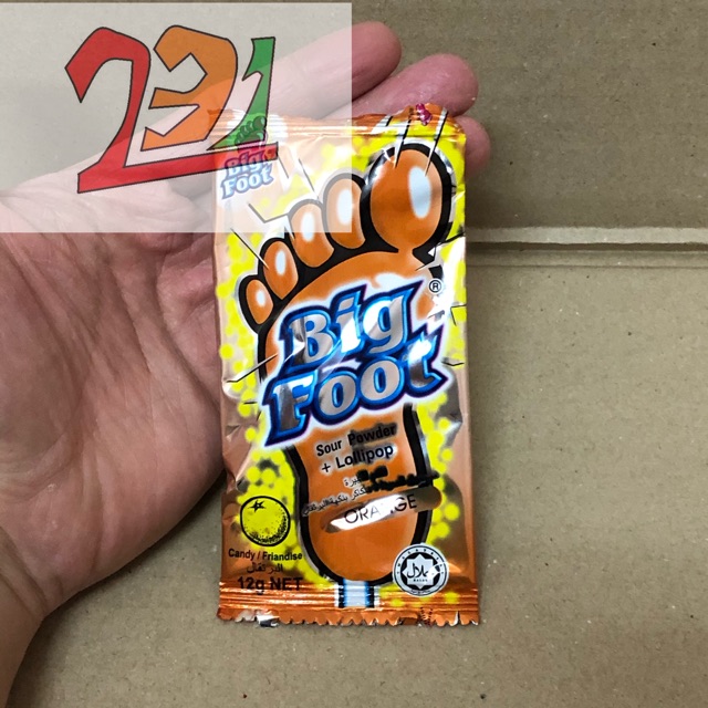 [30 Gói Que Mút] Túi Kẹo Bàn Chân BigFoot Sour Powder + lolliPop