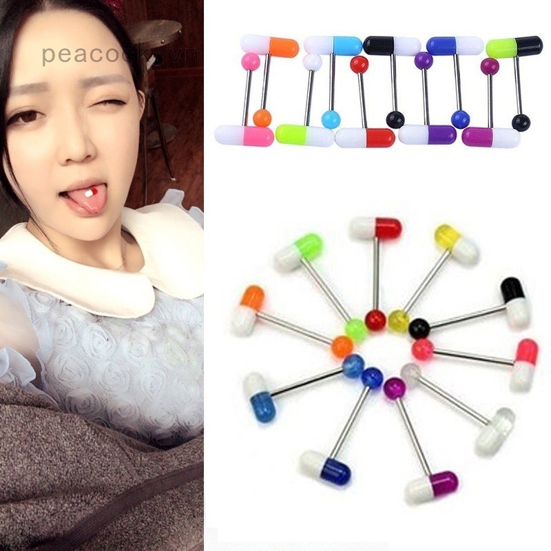Bộ 10 khuyên lưỡi hình viên thuốc sành điệu