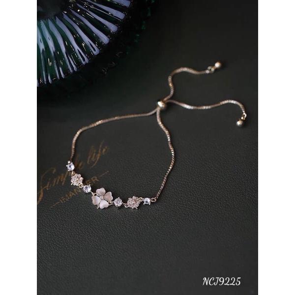 lắc tay bạc hoa 4 cánh, hàng tinh sảo