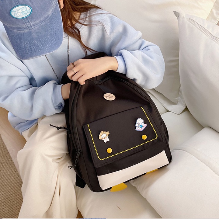 Balo học sinh nữ vải dù mềm chống thấm nước, kiểu dáng chân vịt siêu xinh KÈM GHIM CÀI BALO-560