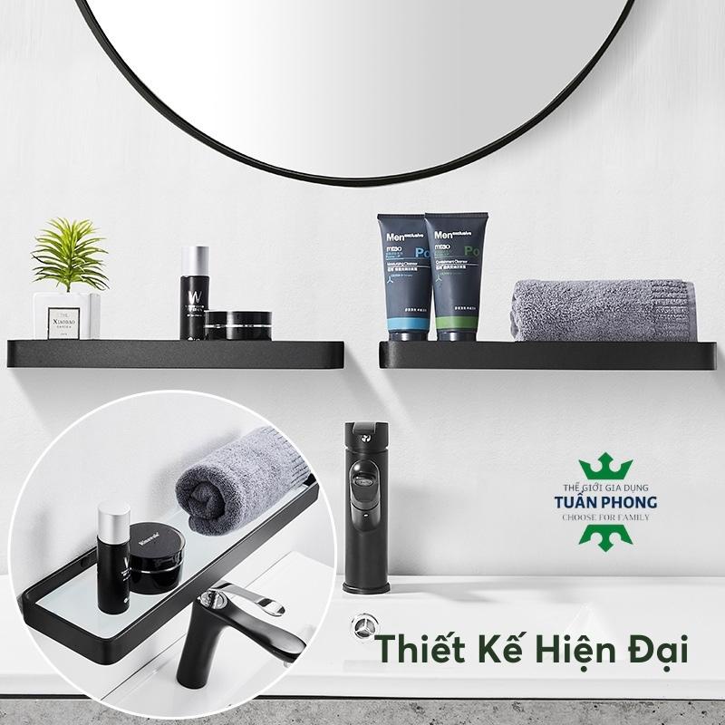 Kệ Phòng Tắm Phong Cách Bắc Âu Dán Tường(Không Phải Khoan Tường),Giá Nhà Tắm Sơn Tĩnh Điện, Mặt Kính Dễ Dàng Lau Chùi