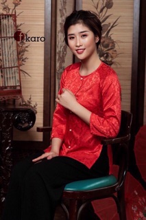 Bộ lụa gấm áo bà ba, đi lễ chùa rất sang