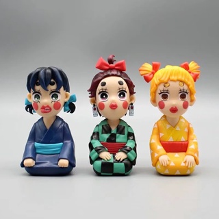 Mô Hình Nhân Vật Anime Kamado Tanjirou Agatsuma Zenitsu Hashibira Inosuke Bằng PVC
