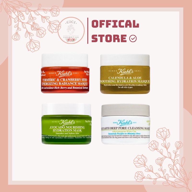 [MINI AUTH] Mask MẶT NẠ Kiehl 's size 14ml cúc - gừng - đất sét - nghệ - bơ