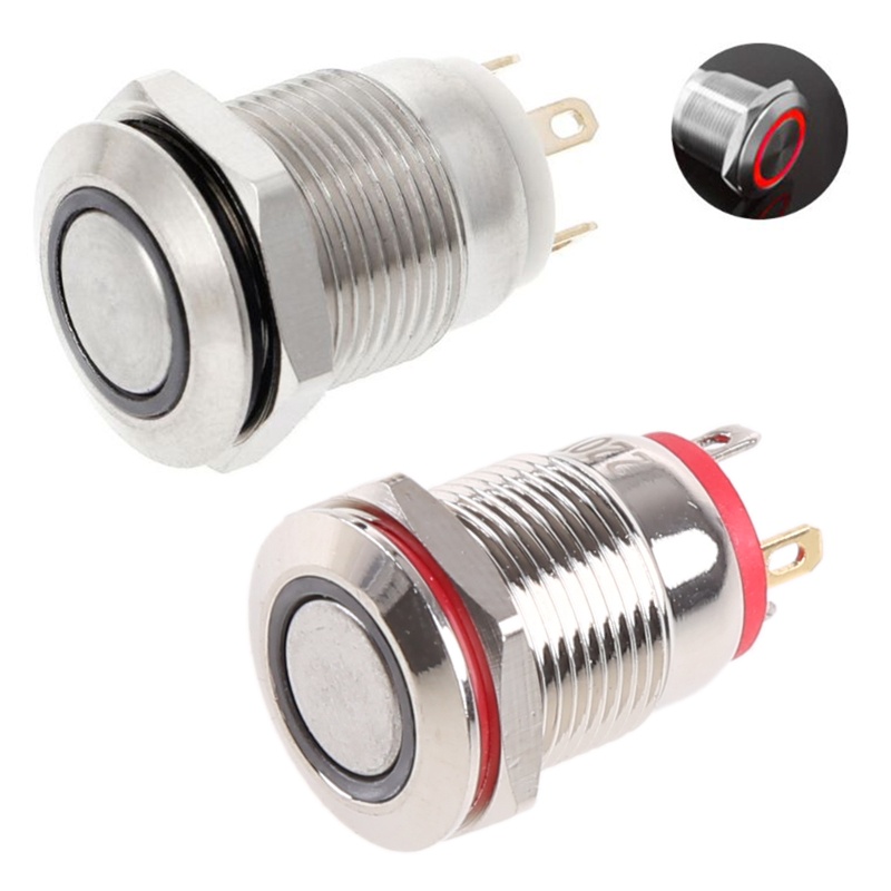 Công Tắc Nút Nhấn Bằng Kim Loại 12mm 3A / 220V Cho Đèn LED DC