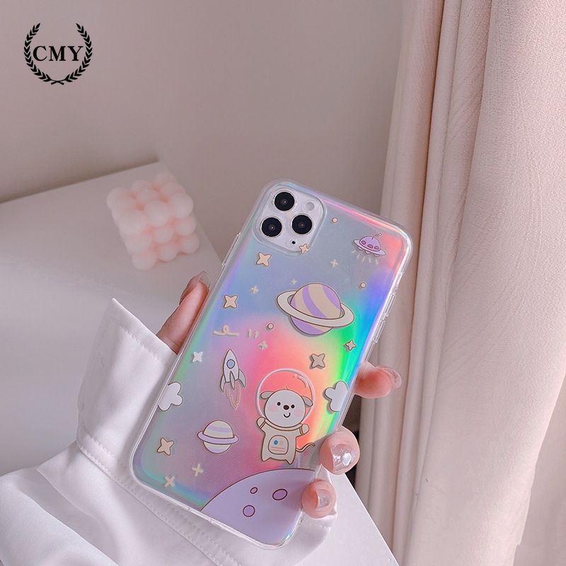 ốp iphone 11 Ốp điện thoại silicone TPU mềm in hình cún vũ trụ cho iPhone 11/11Pro 11pro Max X XR XS XS MAX 7 8 + SE