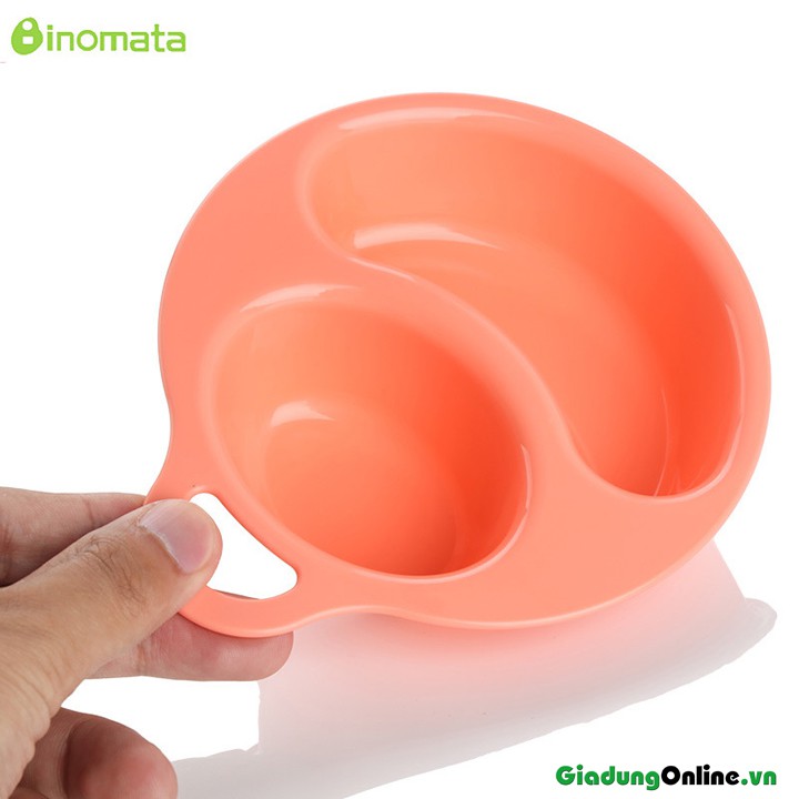 Bát ăn chia ngăn Inomata Hàng Nhật cho bé (màu hồng) - Larva Store