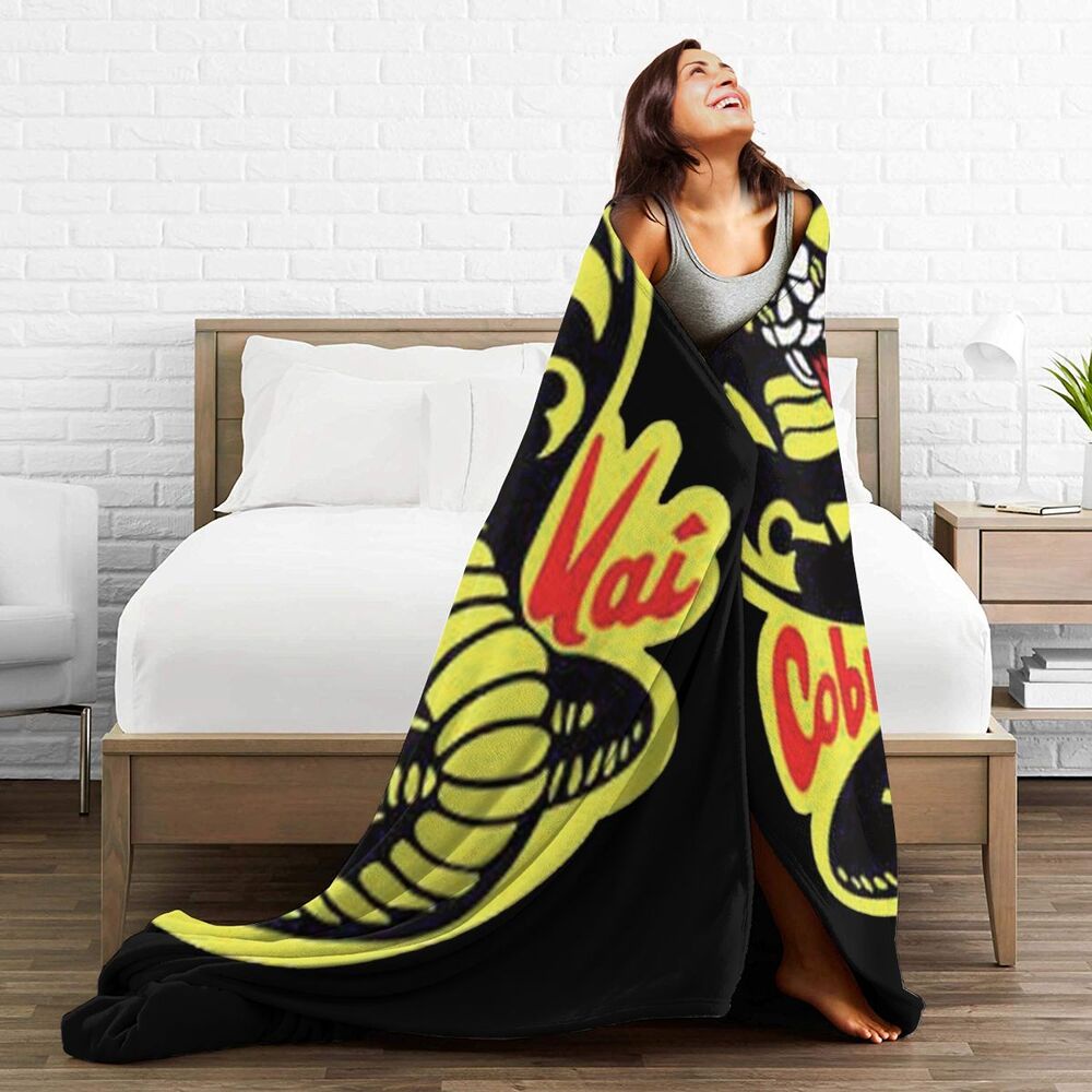 Donlee Queen Cobra Kai Judo Kung Fu Karate Film Micro Fleece Blanket Bed Couch and Living Room Suitable for Fall Winter and Spring