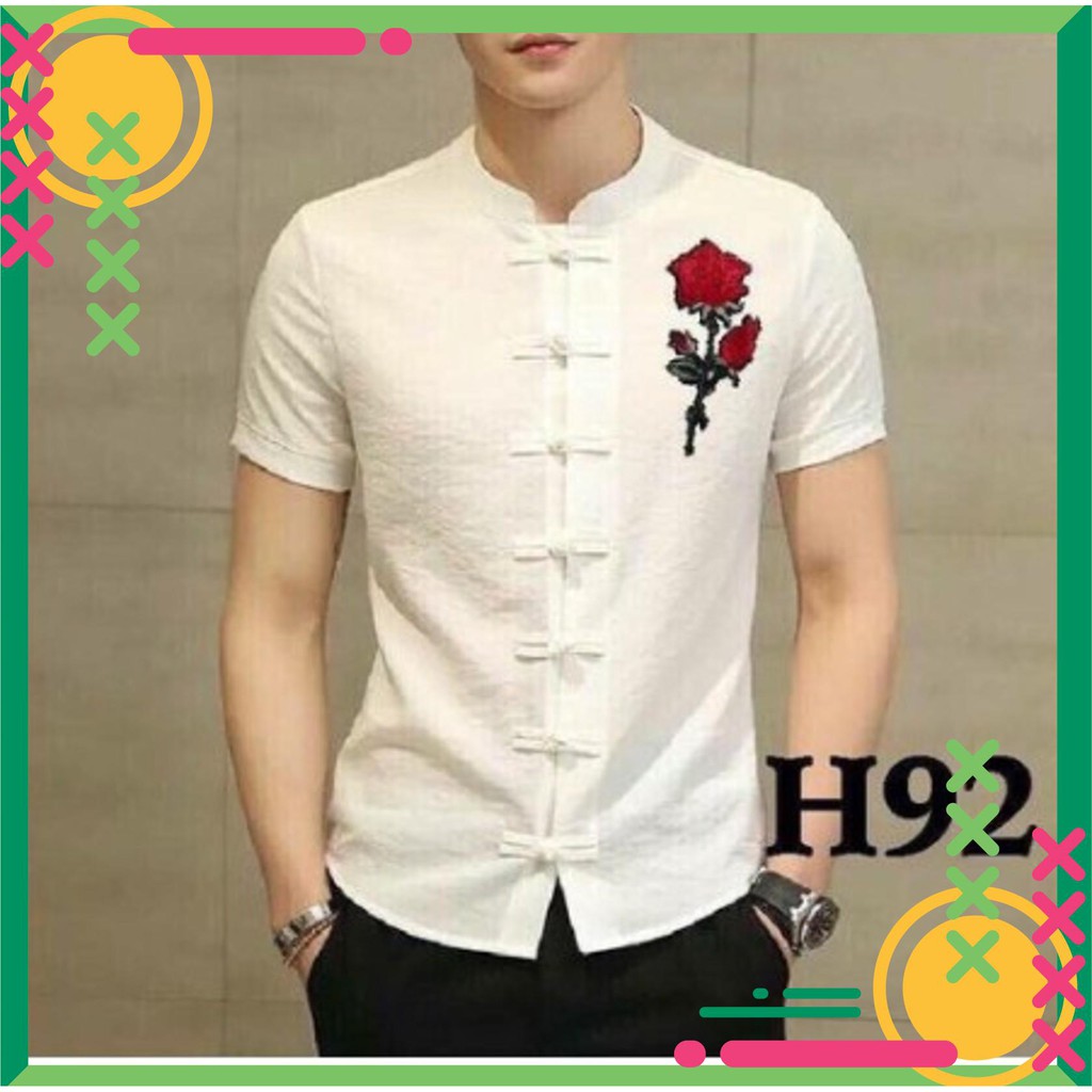 Sơ mi nam thêu họa tiết loại đẹp dáng ôm body hàn quốc,không nhăn P28 (50KG - 75KG) CỰC ĐẸP (TTD)