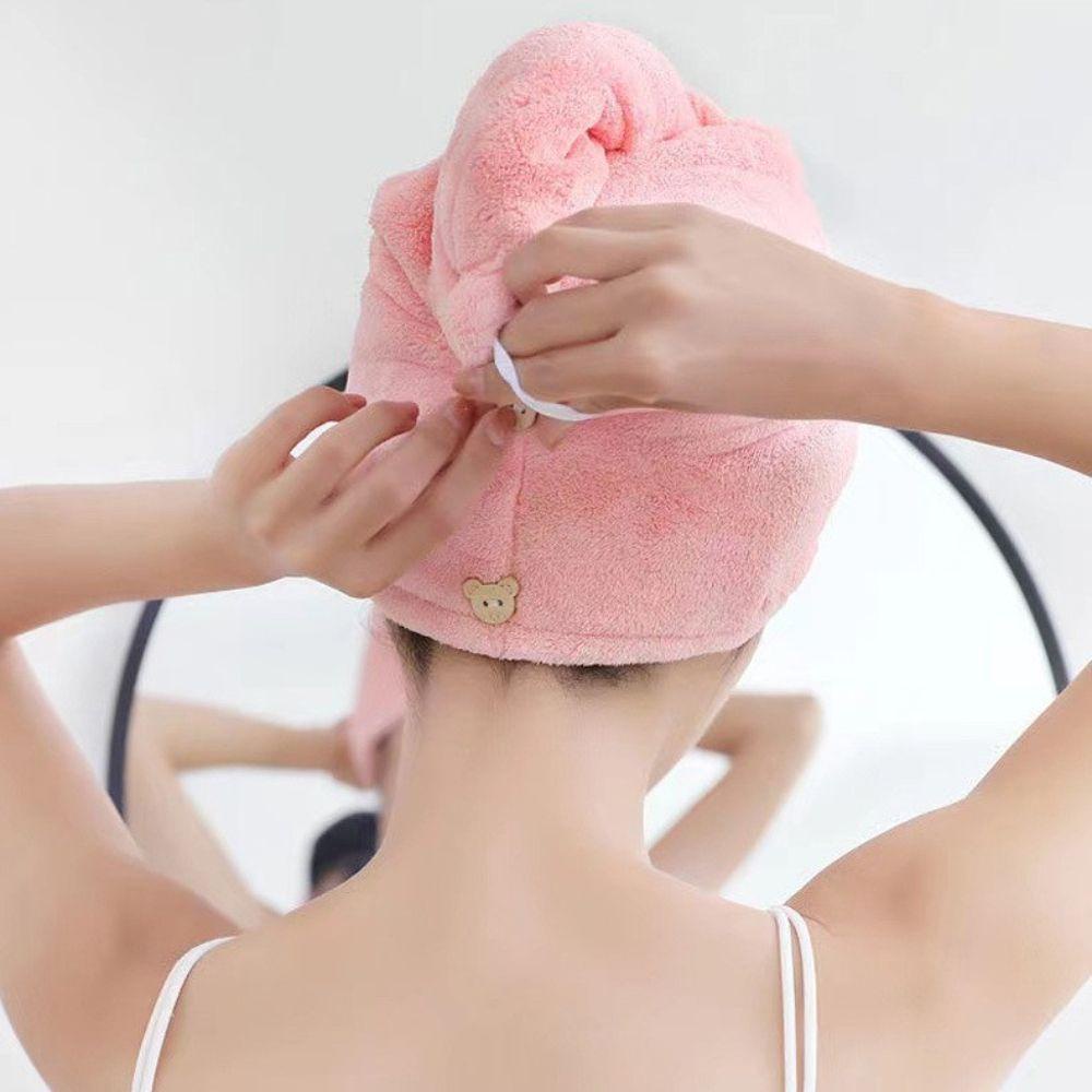 Mũ Tắm Trùm Đầu Bằng Lông Cừu San Hô Khô Nhanh Thanh Lịch Tiết Kiệm Thời Gian