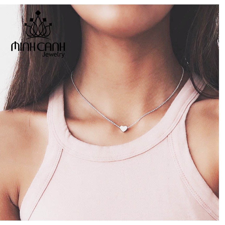 Dây Chuyền Bạc Trái Tim Trơn Mini - Minh Canh Jewelry