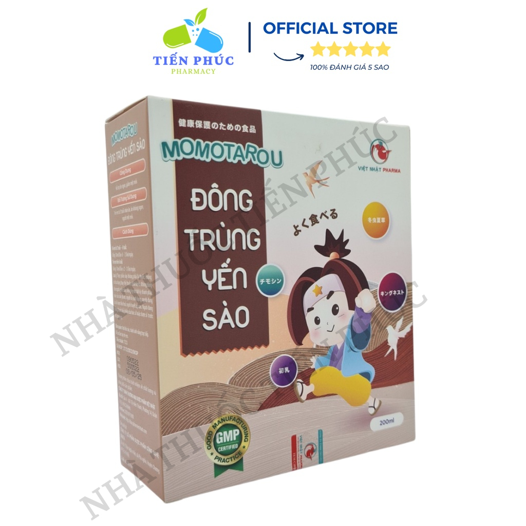 Siro Đông Trùng Yến Sào Momotarou - Giúp bé ăn ngon, tăng cường đề kháng Hộp 20 ống 10ml