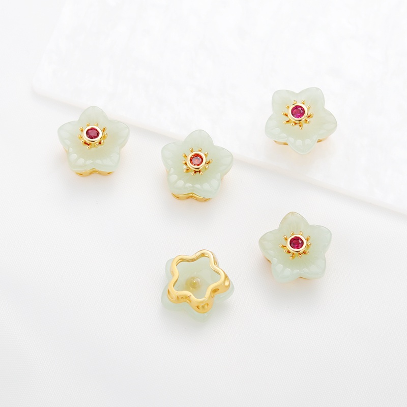 Hạt Xâu Chuỗi Làm Trang Sức diy Hình Hoa Đào 18k 13 * 8mm