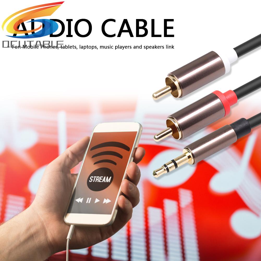 Dây Cáp Âm Thanh Chuyển Đổi Từ Jack 3.5Mm Sang 2 RCA AUX Kích Thước 1/8 inch Sang 2RCA