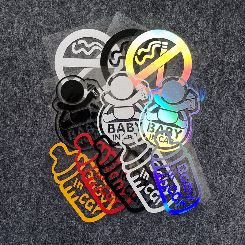 Sticker Laser Baby in Car Dán Trang Trí Nắp Bình Xăng Xe Hơi