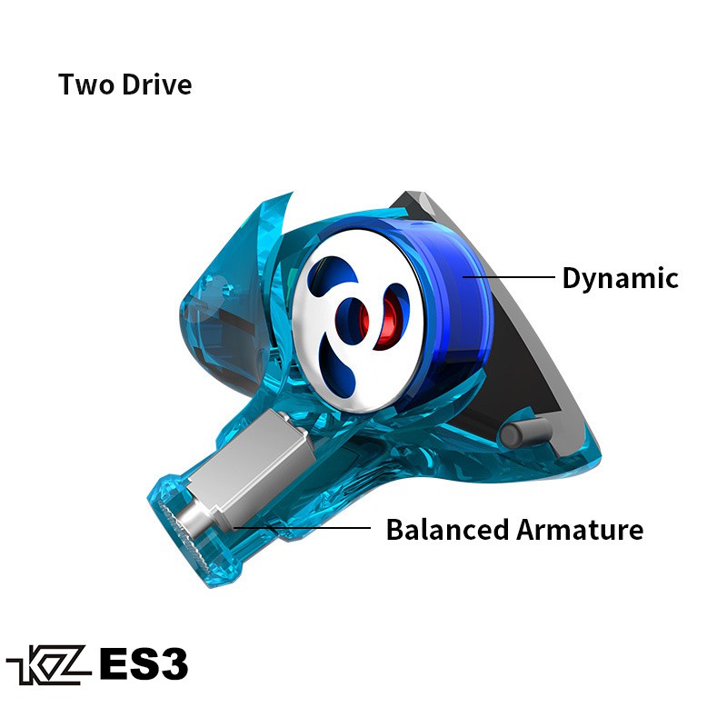 Tai Nghe Nhét Tai Kz - Es3 Kèm Mic 2 Driver Ba + Dd