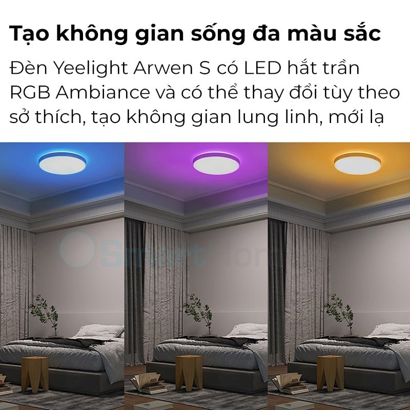 Đèn trần Yeelight Arwen S Series – LED RGB hắt trần, đèn Vàng Trắng, tương thích Apple HomeKit