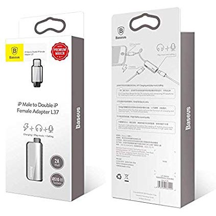 Jack chuyển đổi iphone Baseus L37 cho iPhone 7/iPhone 8/ iPhone X/iPhone11,hỗ trợ mic chơi gamem- Đông Dương