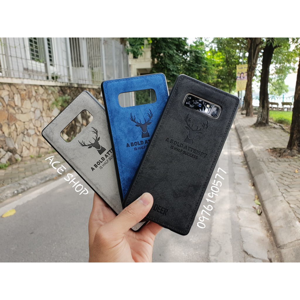 [ Deer Case Note 8 ] Ốp hươu silicon dẻo pha sợi vải Jeans cho Samsung Note 8