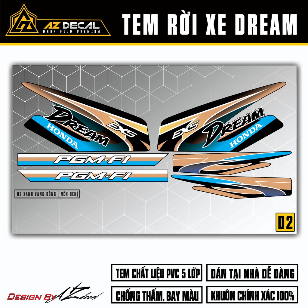 Tem Dream Việt & Thái Mẫu EXS Chế D2 - Tem Rời Dán Dream Nhiều Màu Chống Nước, Bền Màu, Decal Chế Đa Dạng Mẫu Cho Xe