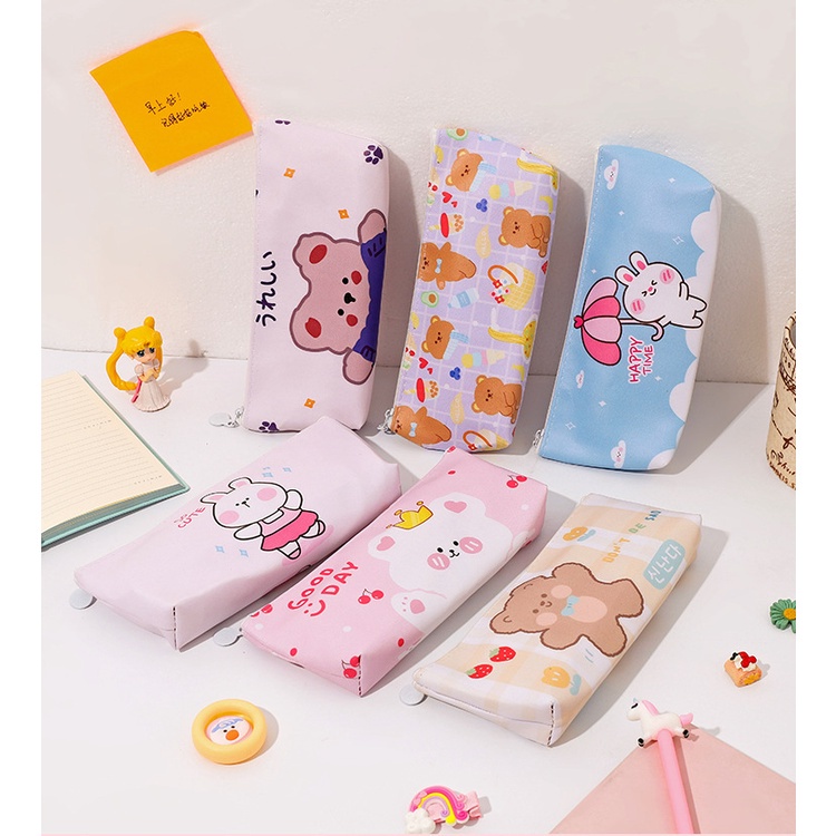 Túi Đựng Bút Chì Sức Chứa Lớn Họa Tiết Hoạt Hình Dễ Thương Cho Học Sinh
