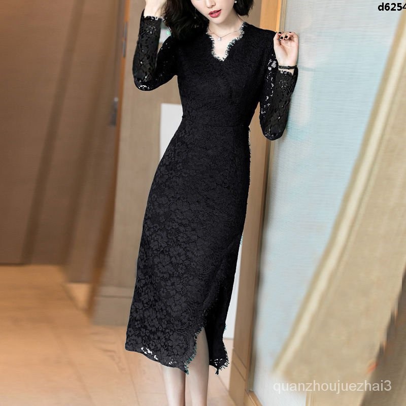 Đầm Lụa Phối Nhung Hoa Xẻ Tà Thời Trang Thanh Lịch Cho Nữ | BigBuy360 - bigbuy360.vn