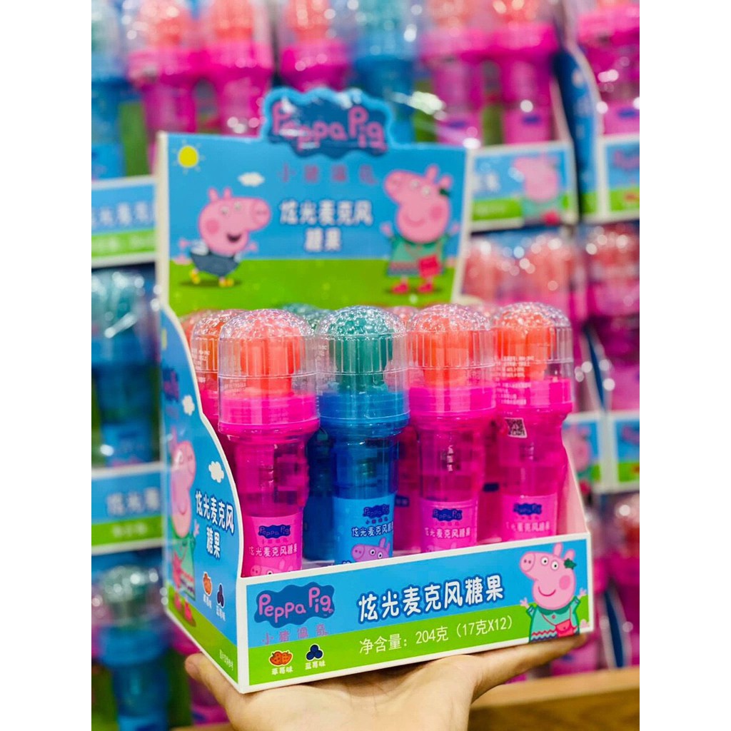 Set 2 chiếc Kẹo mút micro bé heo Peppa Pig có đèn siêu xinh