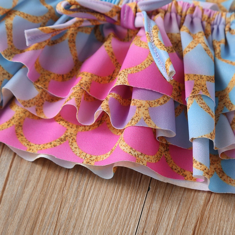 Bộ Đồ Bơi Hai Dây Bikini Nàng Tiên Cá Dễ Thương Thời Trang Dành Cho Bé Gái 1-6Tuổi