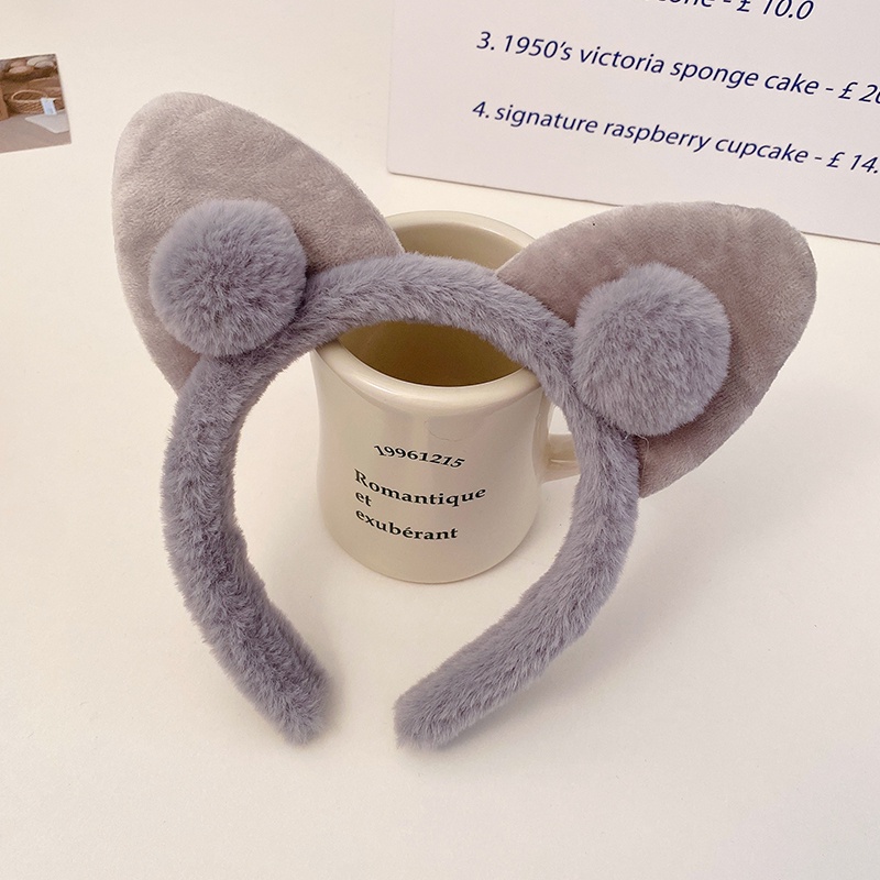 Băng Đô Tai Mèo Vải Cotton Dễ Thương Phong Cách Hàn Quốc