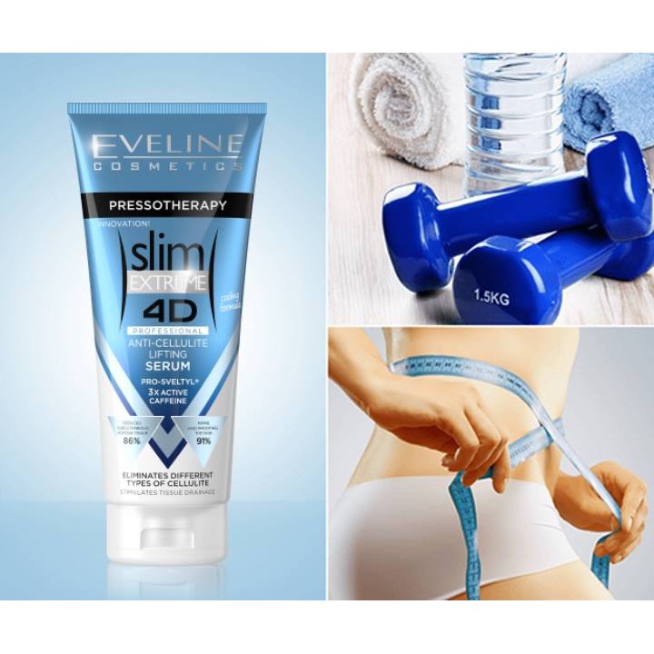 Serum giảm béo và nâng cơ chống lão hóa da Eveline Slim Extreme 4D 250ml