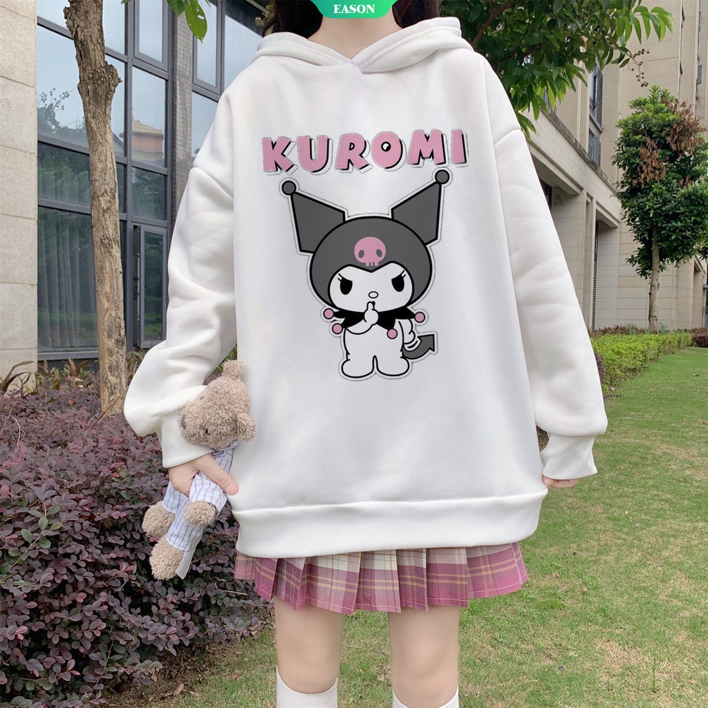 Áo Hoodie Dáng Rộng In Hình Sanrio Kuromi Dễ Thương Thời Trang Thu Đông Cho Nữ