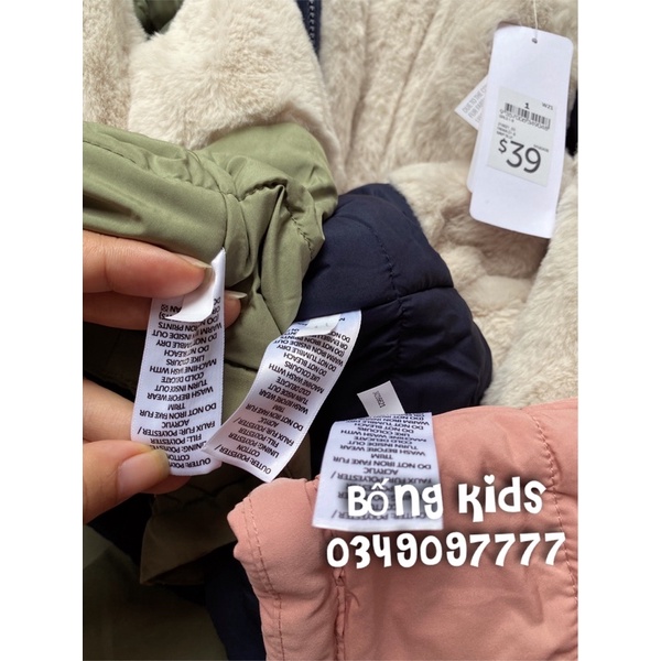 Áo Parka Bé Gái Lót Lông KIDS