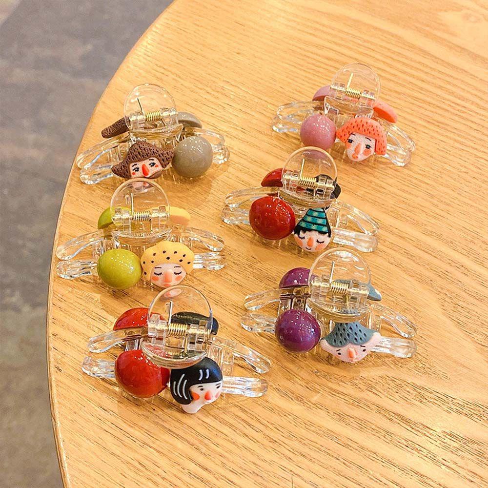 Kẹp Tóc Hoạt Hình 15H Bằng Acrylic Trong Suốt Xinh Xắn Cho Nữ