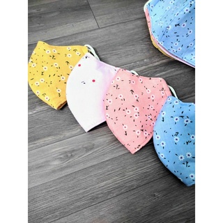Khẩu Trang Vải Tôn Hoa Cao Cấp 5 Lớp 2 Mặt Mịn Không Xù - Shop3nunisex