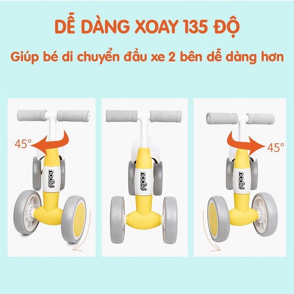 Xe chòi chân Nadle S-902 PM-0273 xanh/hồng/vàng