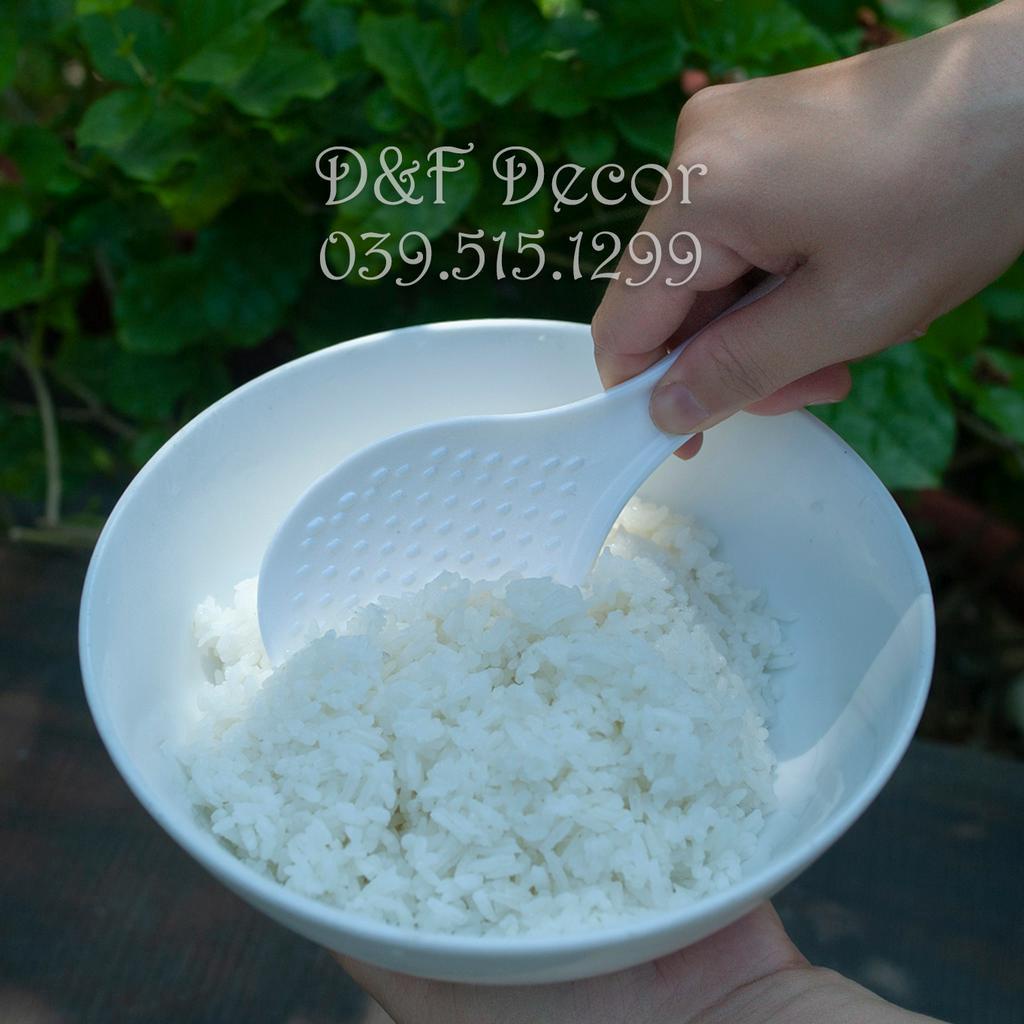 Muỗng Múc Cơm Chống Dính, Bằng Nhựa, Màu Trắng