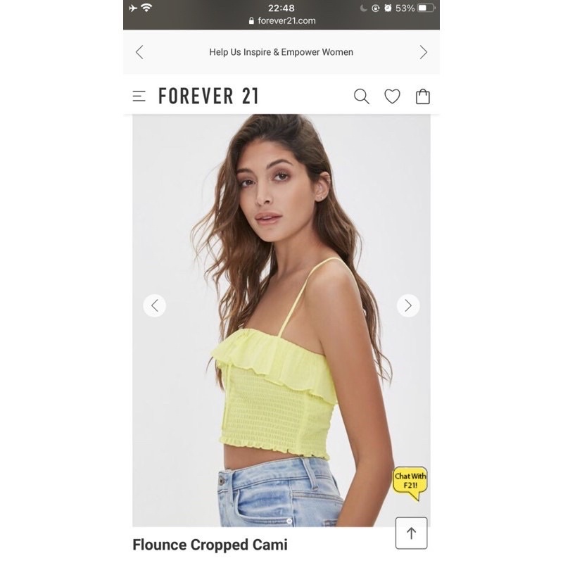 áo ống  F21 [Smocked layla Cropped Cami]