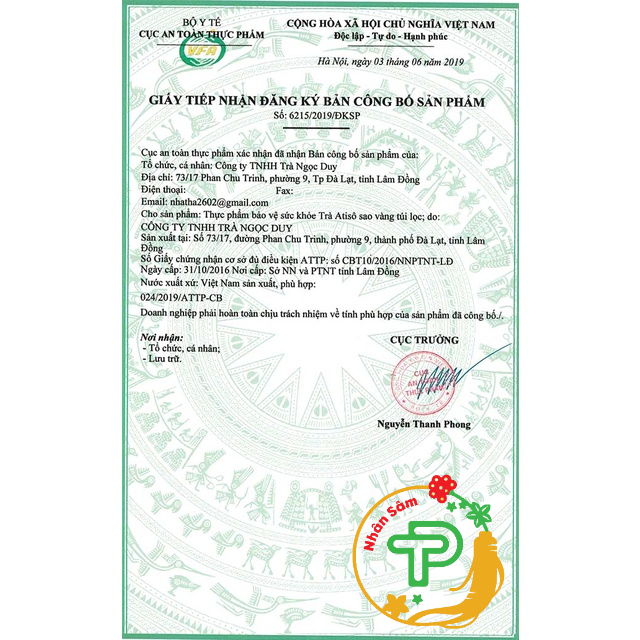 Trà Atiso Sao Vàng  - Date T1/2024