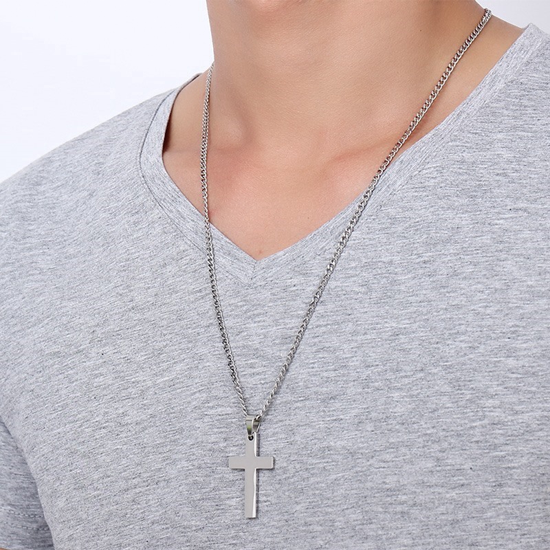 [ 1 Pc Pack ] [ Women Men Cross Pendant Necklaces ] [ Stainless Steel material ]