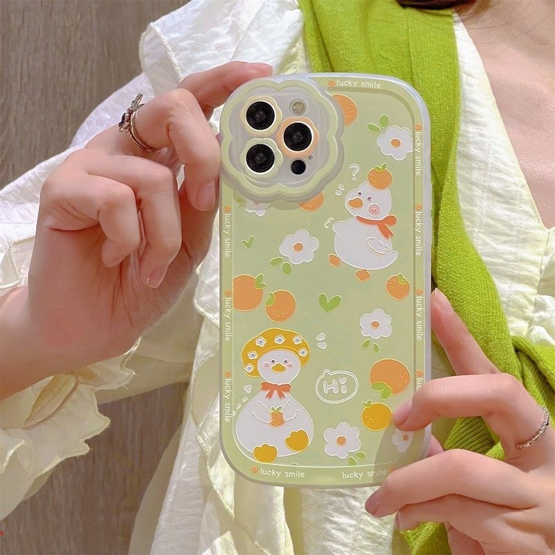 Ốp Điện Thoại TPU In Hình Vịt / Hoa Hướng Dương Hoạt Hình Cho IPhone 12 13 11 Pro Max X XR XS Max 7 8 Plus