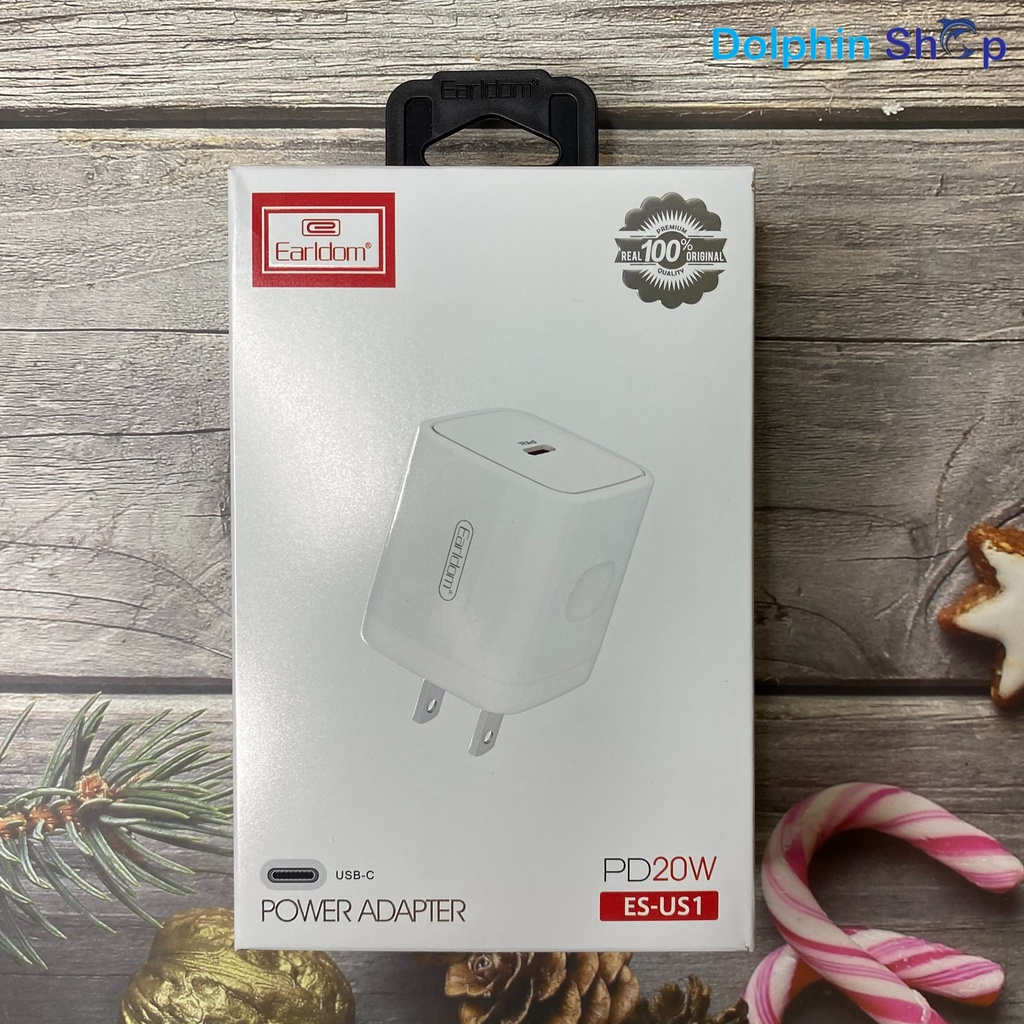 Củ Sạc Nhanh 20W Earldom US1 Chống Cháy Nổ Sạc Siêu Nhanh Bảo Hành 1 Năm