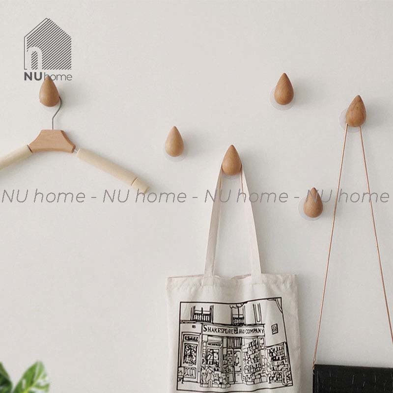 nuhome.vn | Móc gỗ giọt nước – Shibu, móc gỗ treo quần áo mũ nón gắn tường, thiết kế đẹp mắt, ấn tượng và sang trọng