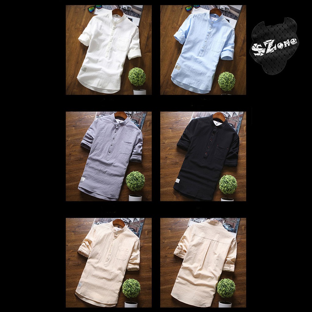 Áo sơ mi đũi nam hè 2021 -Áo đũi nam tay lỡ SA555 | BigBuy360 - bigbuy360.vn
