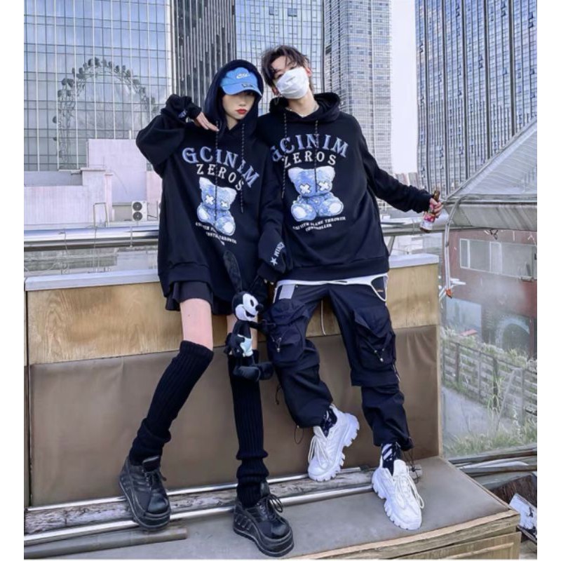 [ VẢI NỈ - SIÊU ĐẸP ] Áo Khoác hoodie form rộng Đen Khoá Kéo Siêu Hot 2021 dành cho nam và nữ | BigBuy360 - bigbuy360.vn