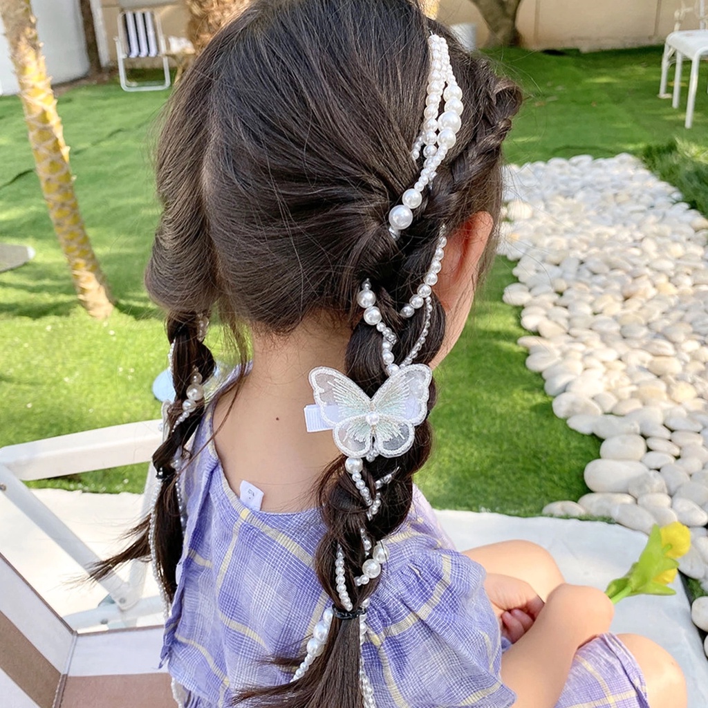 Kẹp Tóc Thêu Hình Bướm Ren Dễ Thương Cho Nữ