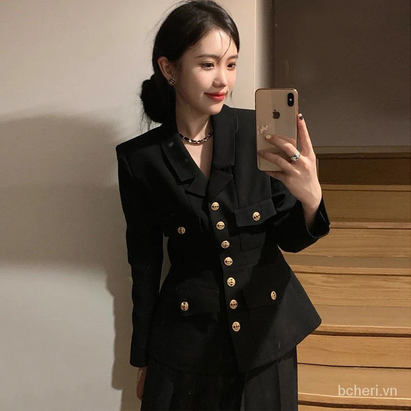 Áo khoác vest mùa thu đông nữ 2021 Thủy Triều Phong Cách Phù Hợp lịch sự