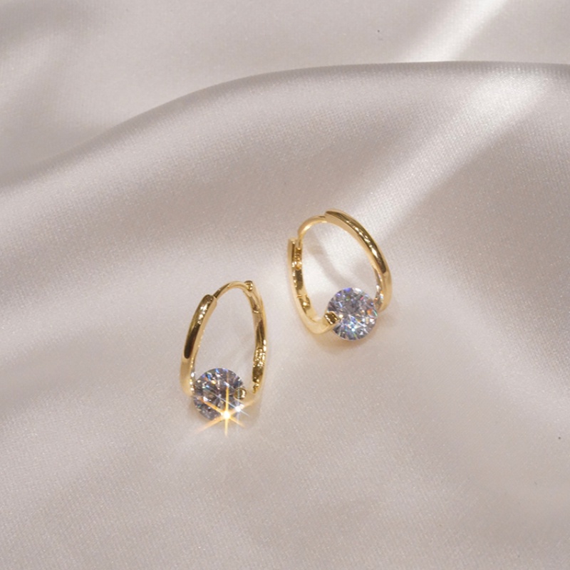 Bông Tai Tam Giác Đính Đá zircon Lấp Lánh Phong Cách Hàn Quốc Cho Nữ