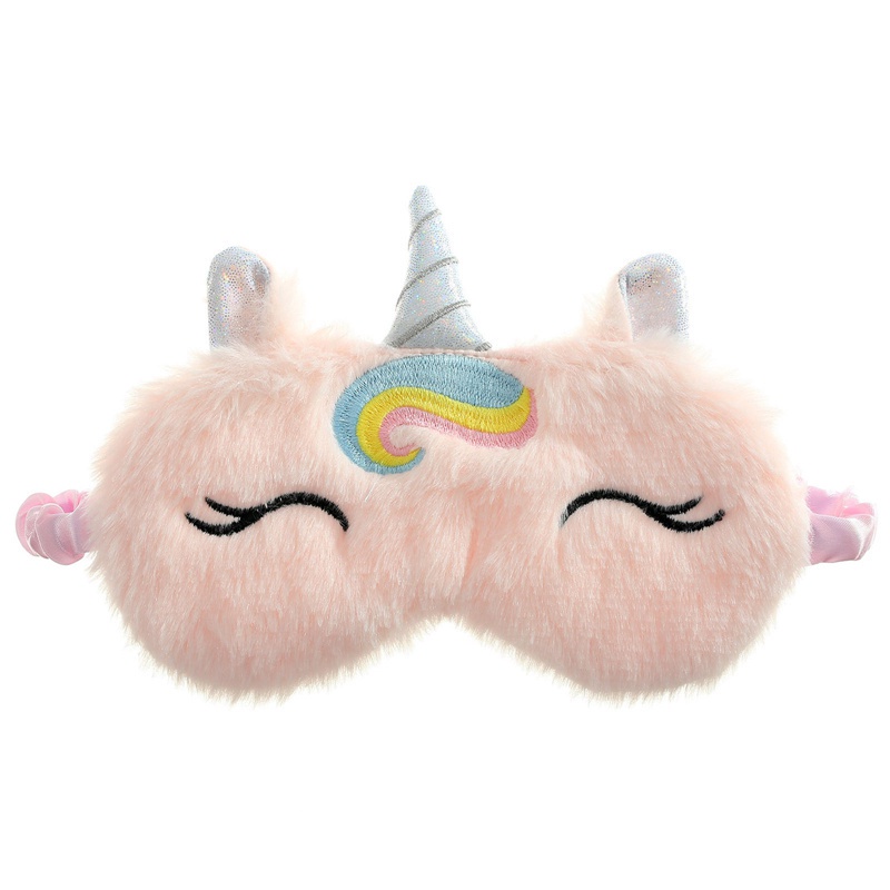 Bịt mắt ngủ hình kỳ lân màu cầu vồng dễ thương thời trang cho bé gái