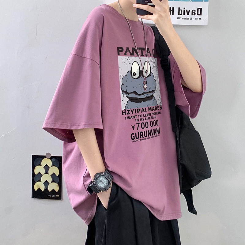 Áo thun IFNICEFUTURE cotton tay ngắn cổ tròn in họa tiết hoạt hình sành điệu