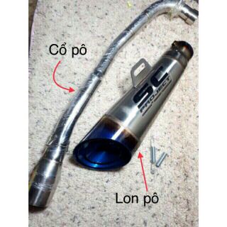 Cổ pô inox gắn lon pô độ các dòng xe